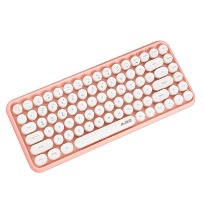 Ajazz 308i Wireless Bluetooth Keyboard Portable 84 Keys Retro Round Keycaps