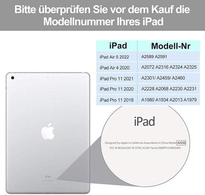 D DINGRICH ipad air 2022 hülle mit Tastatur, iPad Pro 11 Zoll, Magnetische Kabel