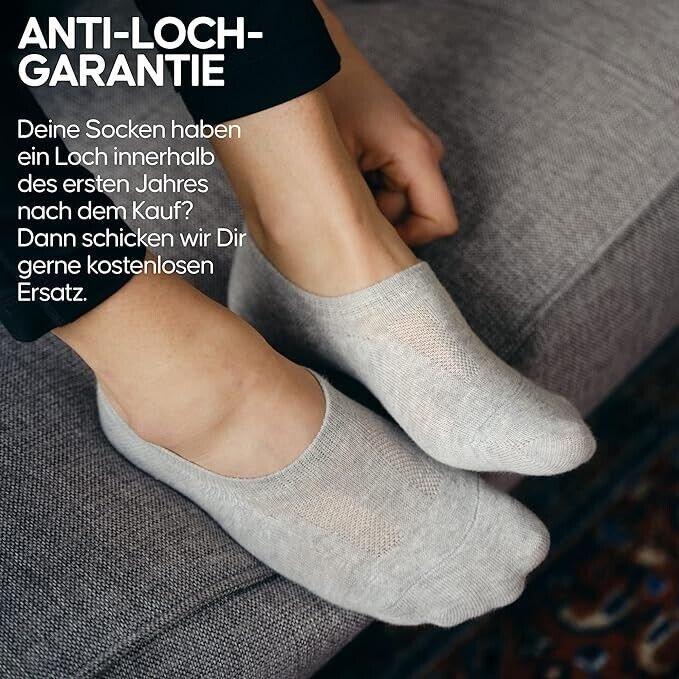 DANISH ENDURANCE 6 Paar Sneaker Socken, Ultraweich, Füßlinge, Rutschfest, Atmung