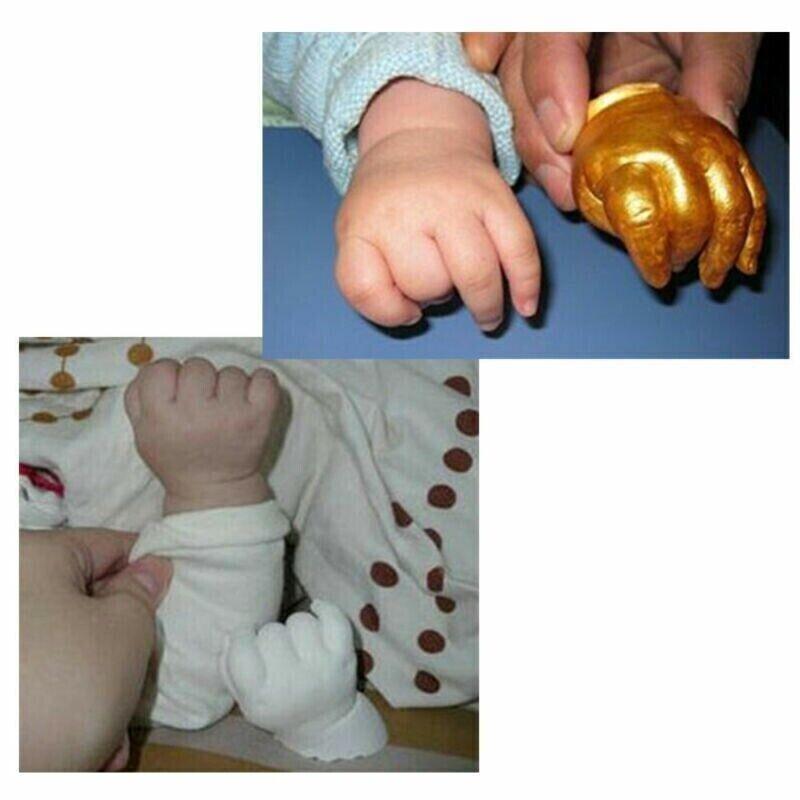 EELHOE 3D Handabformset für Baby/Erwachsene/Kinder Paare Gold/Silber
