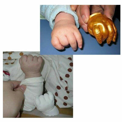 EELHOE 3D Handabformset für Baby/Erwachsene/Kinder Paare Gold/Silber