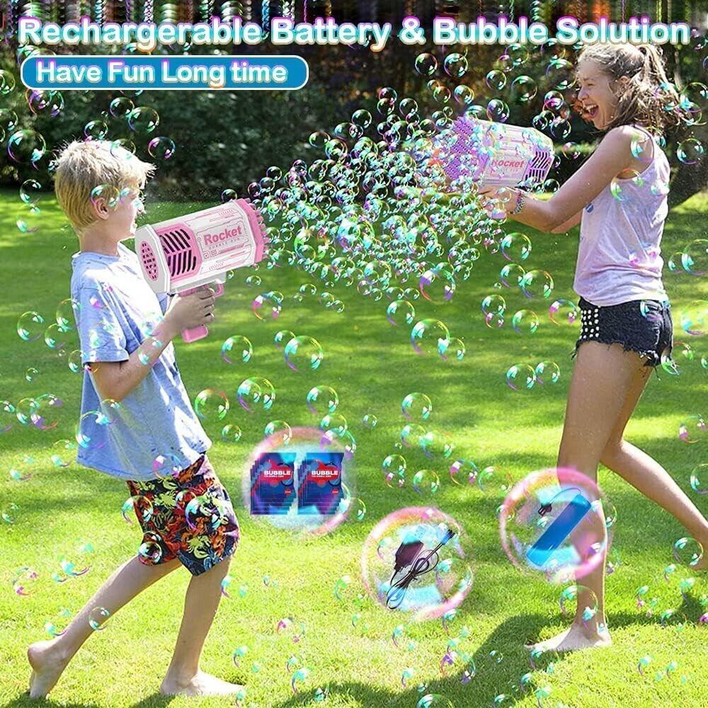 Seifenblasenpistole Bazooka Bubble Gun, 69 Löcher Seifenblasen Luftblasen Maschi