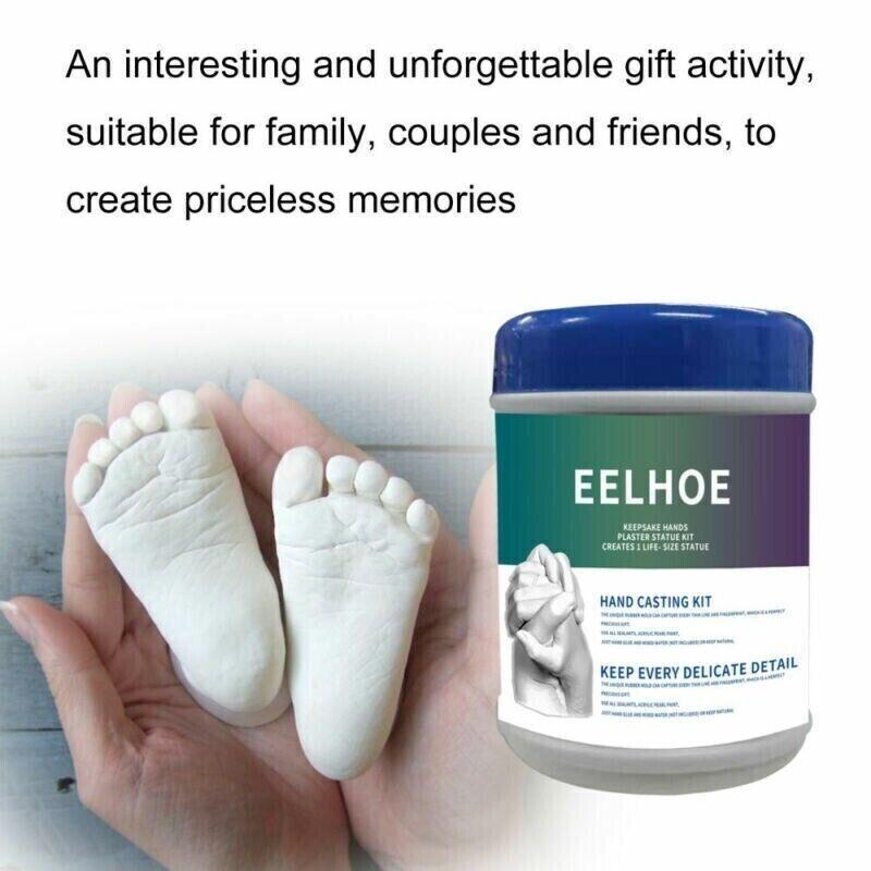 EELHOE 3D Handabformset für Baby/Erwachsene/Kinder Paare Gold/Silber