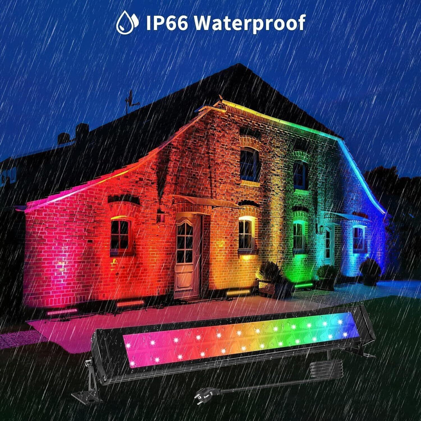 UV Schwarzlicht - UV48W -, Farbwechselnde RGB- und LED Draußen mit Fernbedienung