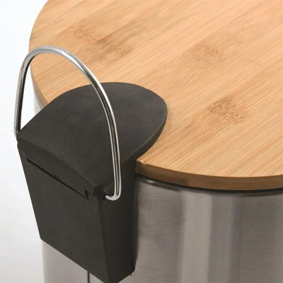 Kosmetikeimer 3 Liter Edelstahl Bambus mit Absenkautomatik und Inneneimer Adonis