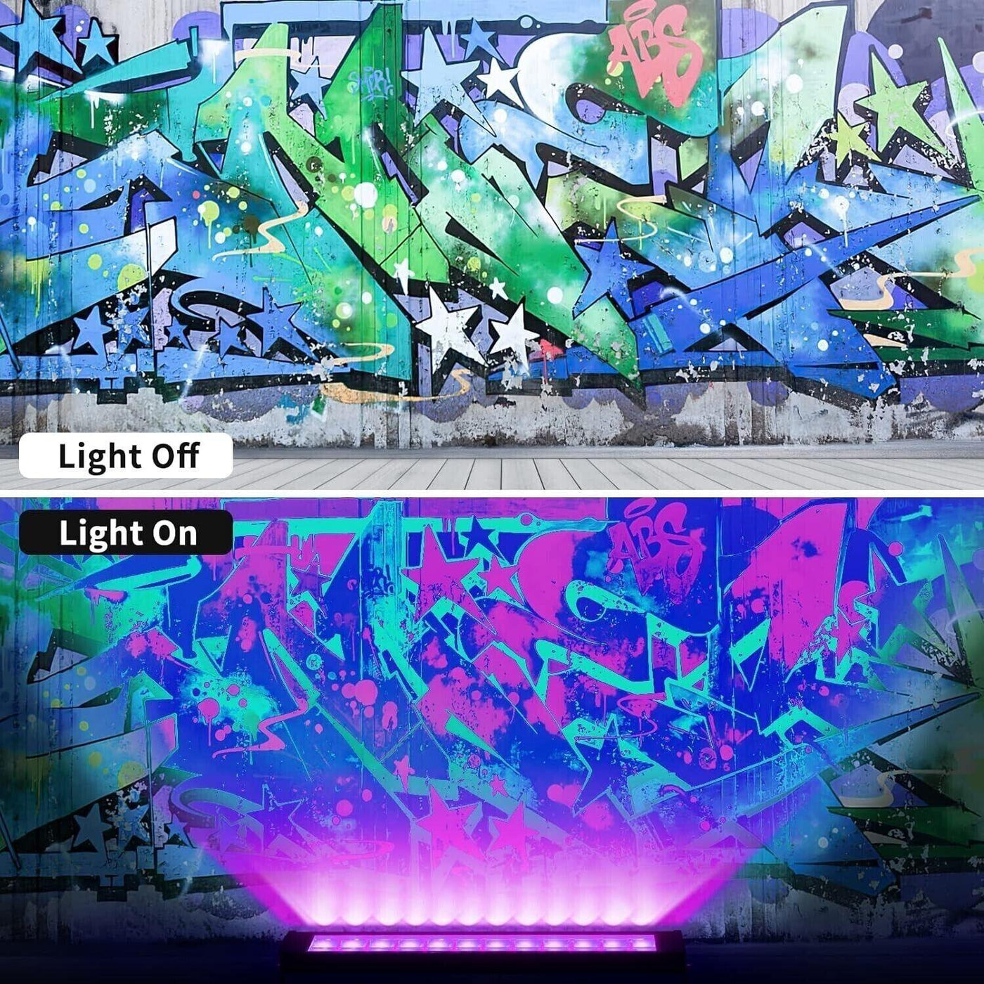 UV Schwarzlicht - UV48W -, Farbwechselnde RGB- und LED Draußen mit Fernbedienung
