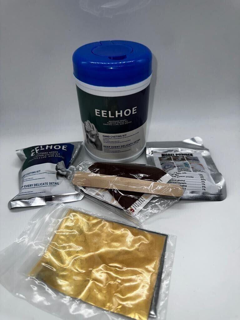 EELHOE 3D Handabformset für Baby/Erwachsene/Kinder Paare Gold/Silber