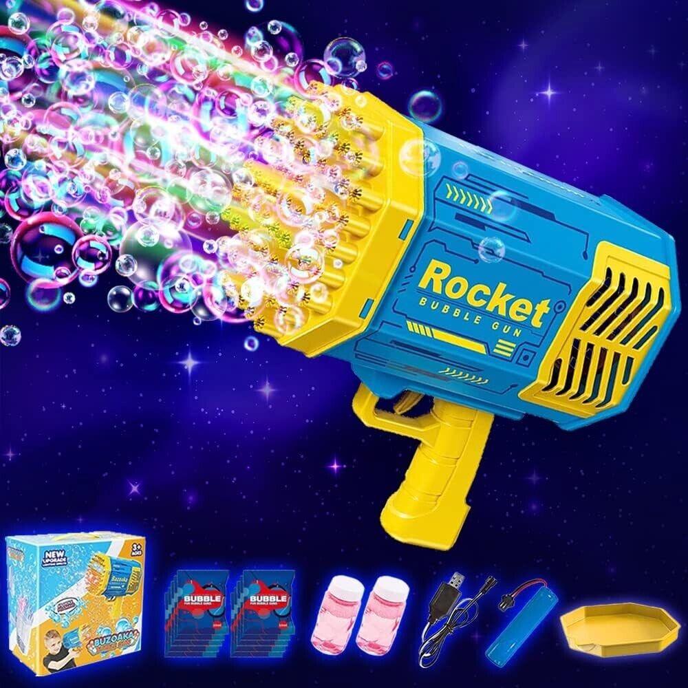 Seifenblasenpistole Bazooka Bubble Gun, 69 Löcher Seifenblasen Luftblasen Maschi