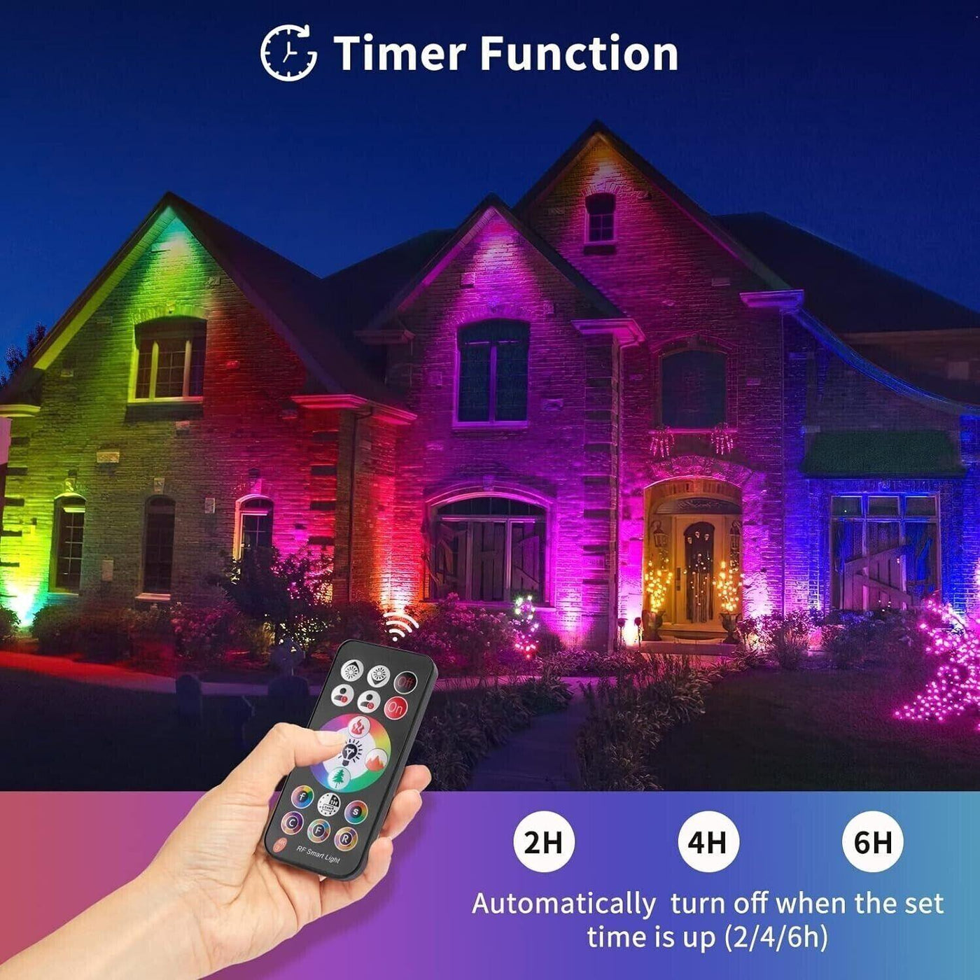 UV Schwarzlicht - UV48W -, Farbwechselnde RGB- und LED Draußen mit Fernbedienung