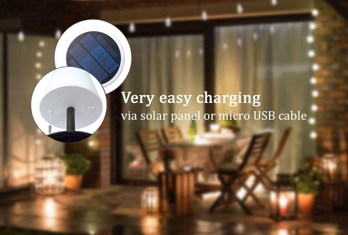 SCHWAIGER 660166 Solar-Lampe für Außen Tischleuchte RGB LED Outdoor-Lampe Solarl