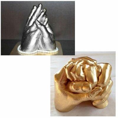 EELHOE 3D Handabformset für Baby/Erwachsene/Kinder Paare Gold/Silber