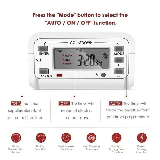 SIMBR Digitale Timer-Buchse mit 16 Programmen Elektronischer Timer-Stecker progr