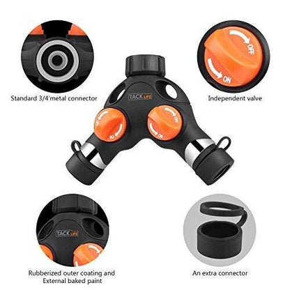 TACKLIFE Schlauchverbinder 2-Wege-Y-Schlauchverteiler/stabile Konstruktion/3/4-M