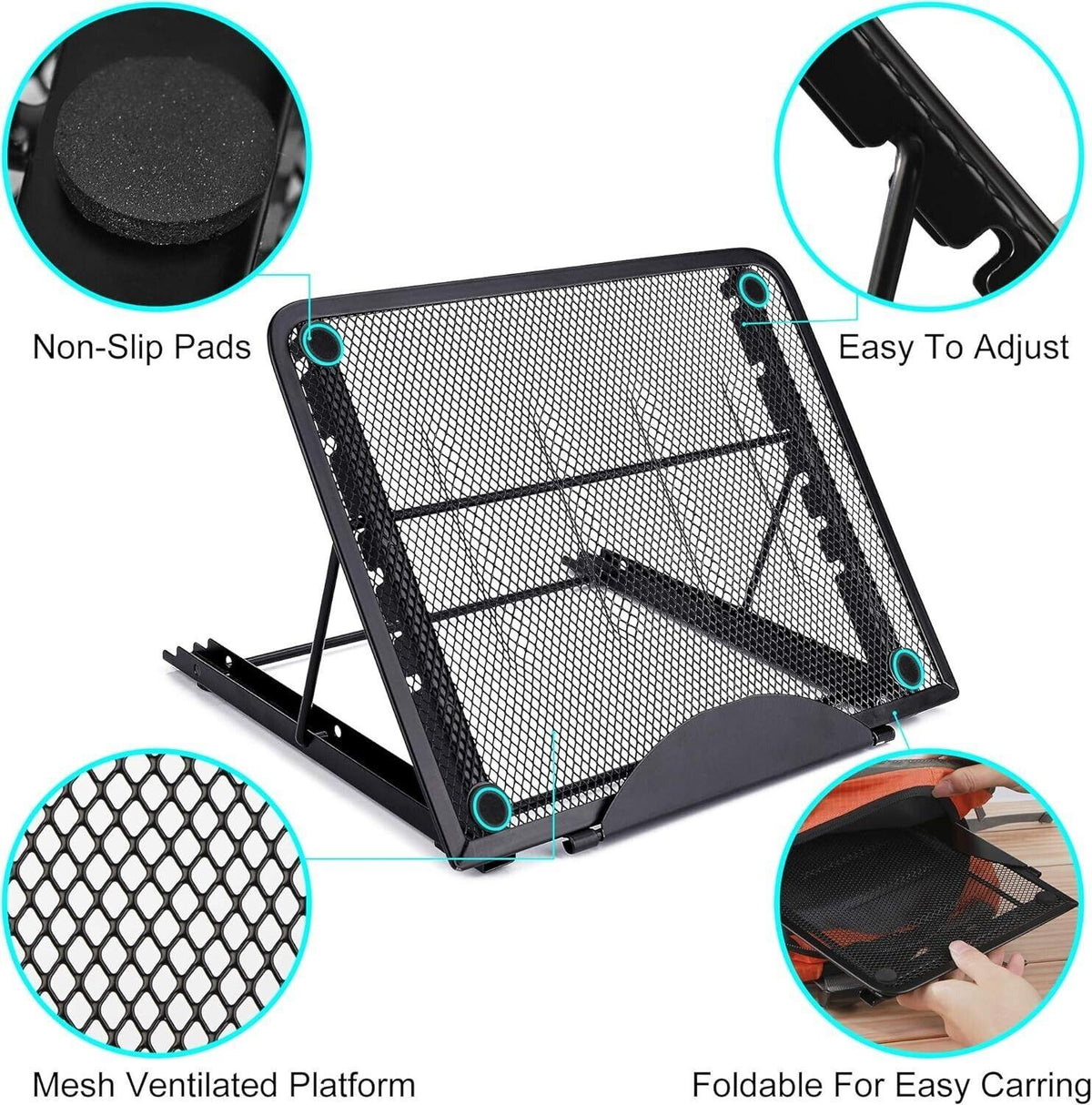 AMZdeal - Laptop Ständer Belüfteter Multi-Angle Notebook Standfuß Faltbar