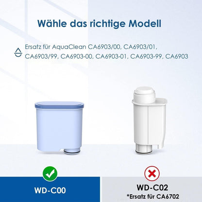 Waterdrop Ersatzwasserfilter für Philips® AquaClean® CA6903/10 CA6903/22, Kompat