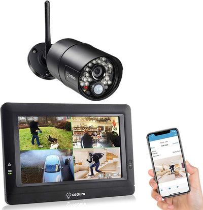 SEQURO Guardpro -  Überwachungssysteme 720p HD mit 7 Zoll Monitor und 1 Kamera,
