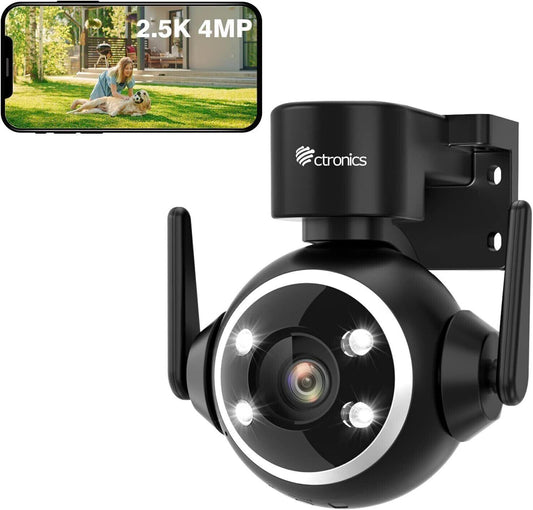 ctronics 700C - 2.5K 4MP Überwachungskamera Aussen WLAN 2,4/5GHz, PTZ WiFi IP