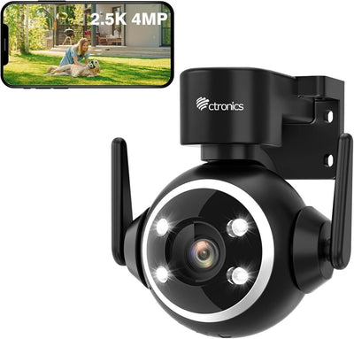 ctronics 700C - 2.5K 4MP Überwachungskamera Aussen WLAN 2,4/5GHz, PTZ WiFi IP