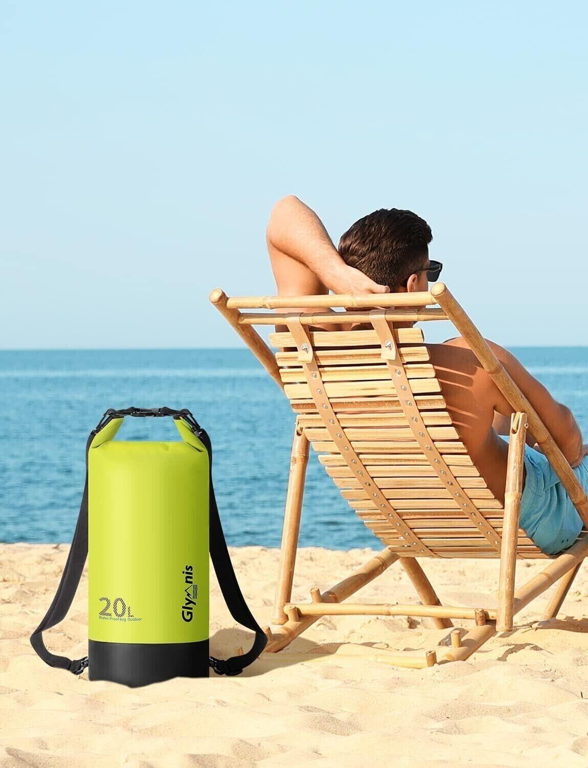 Glymnis Dry Bag wasserdichte Tasche 20L Wasserdichter Packsack mit Bauchtasche