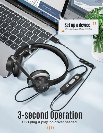 Mpow HC6 - wired comnputer headset