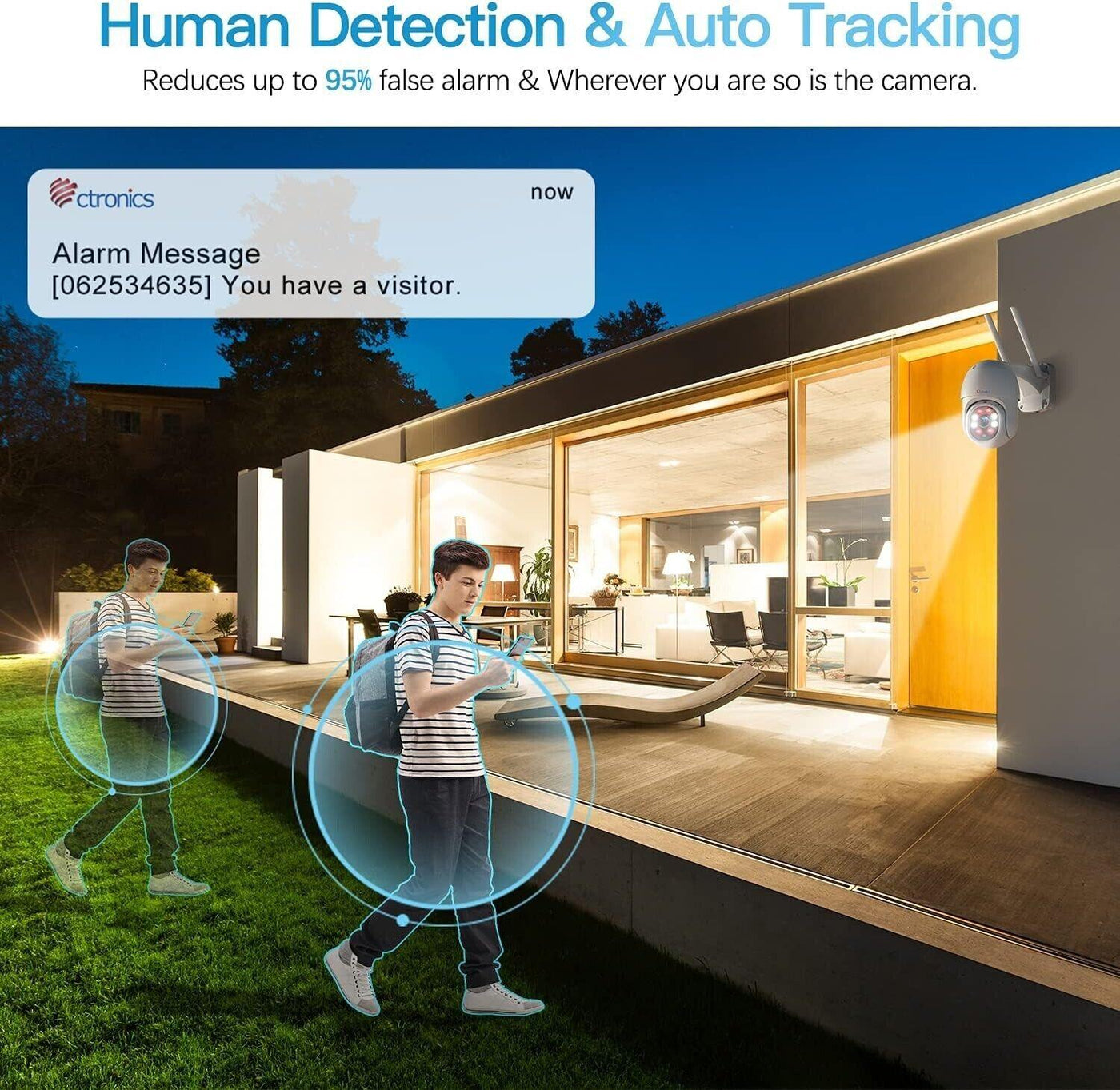 ctronics PTZ Überwachungskamera Aussen,1080P Kabellose IP WLAN Outdoor Kamera mi