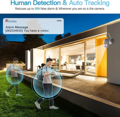 ctronics PTZ Überwachungskamera Aussen,1080P Kabellose IP WLAN Outdoor Kamera mi