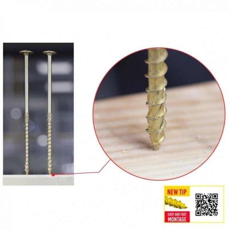 Klimas WKCP  - 100 Stück 6,0x60mm Tellerkopfschrauben Holzbauschrauben