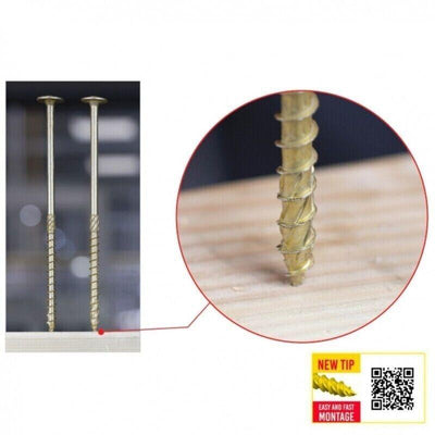 Klimas WKCP  - 100 Stück 6,0x60mm Tellerkopfschrauben Holzbauschrauben