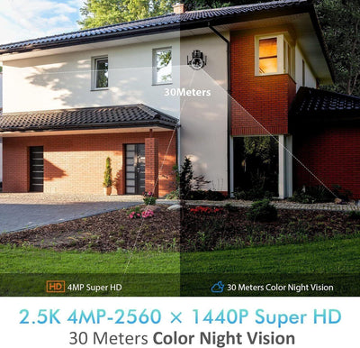 ctronics 700C - 2.5K 4MP Überwachungskamera Aussen WLAN 2,4/5GHz, PTZ WiFi IP