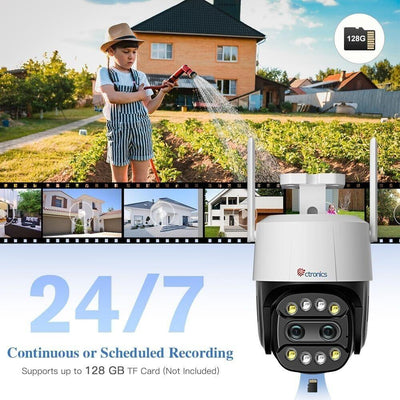 Ctronics 760C - 6X Hybrid-Zoom Überwachungskamera Aussen mit Dual-Objektiv,