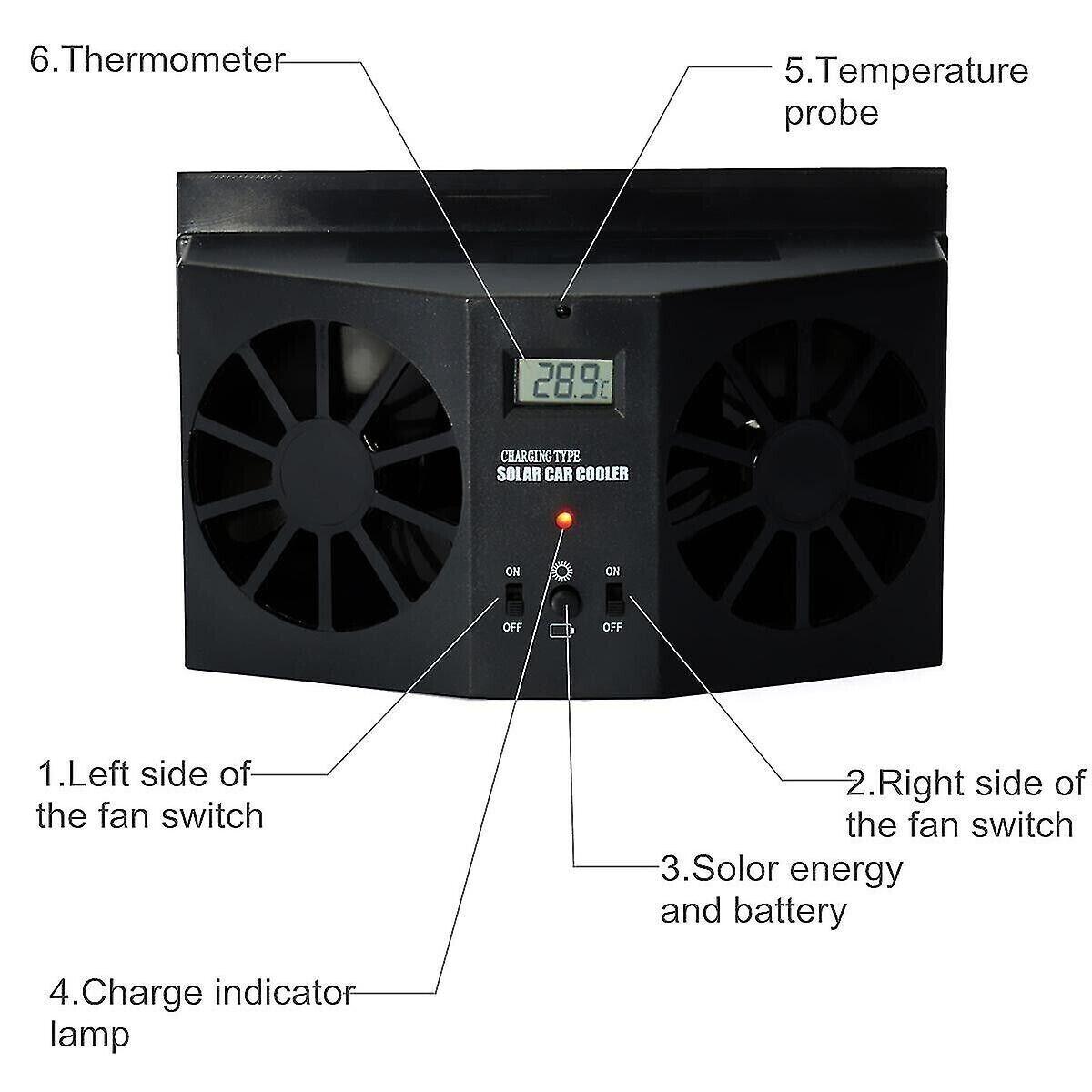 Solar-Autokühler Wiederaufladbarer Fenster-Luftkühler MX-8802