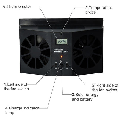 Solar-Autokühler Wiederaufladbarer Fenster-Luftkühler MX-8802
