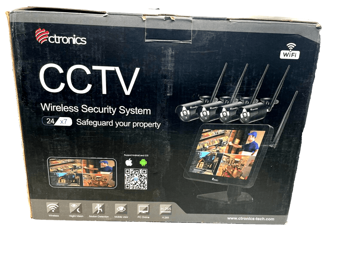 Ctronics CTNK-3404C-B - Kabelloses Kamera System - 4 Kameras, Monitor, Maus Inkl