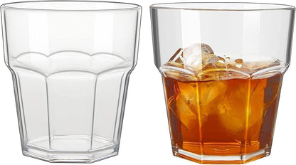 MICHLEY Unzerbrechliche Whiskey, Mehrweg Plastikbecher, Tritan-Kunststoff - 4er