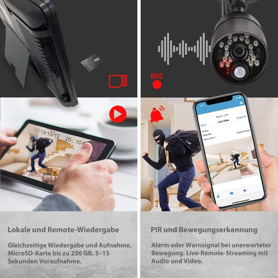 SEQURO Guardpro -  Überwachungssysteme 720p HD mit 7 Zoll Monitor und 1 Kamera,