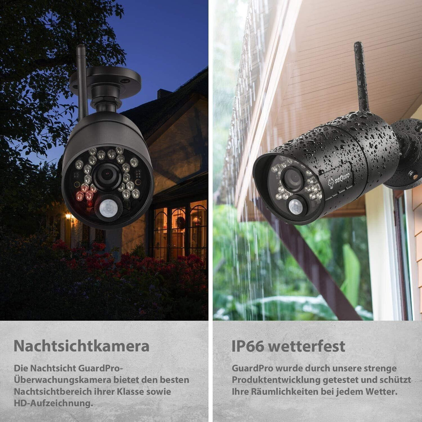 SEQURO Guardpro -  Überwachungssysteme 720p HD mit 7 Zoll Monitor und 1 Kamera,
