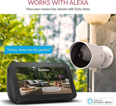 YI Überwachungskamera Aussen 1080P Wifi,IP65 Wetterresistent WLAN IP Kamera Outdoor