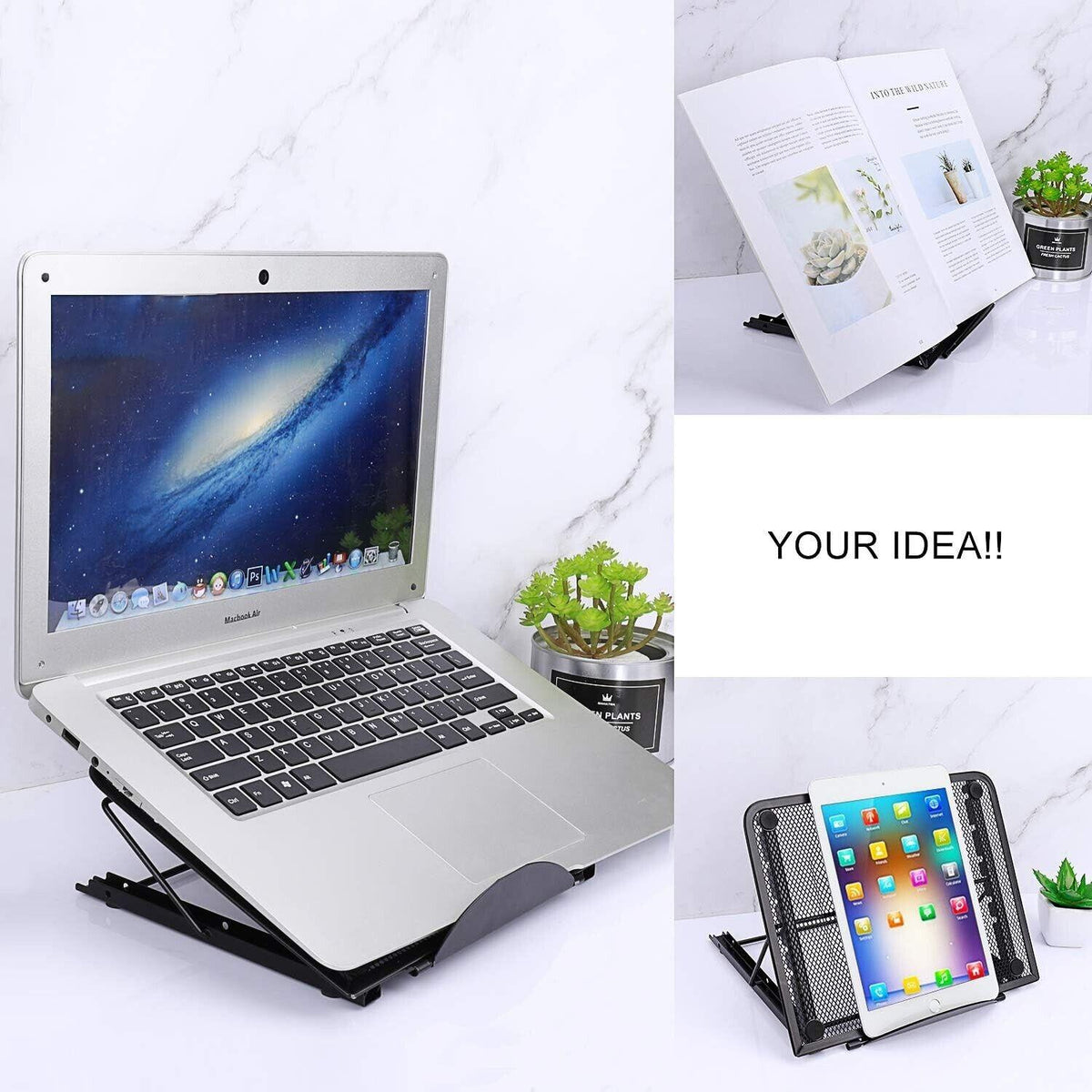 AMZdeal - Laptop Ständer Belüfteter Multi-Angle Notebook Standfuß Faltbar