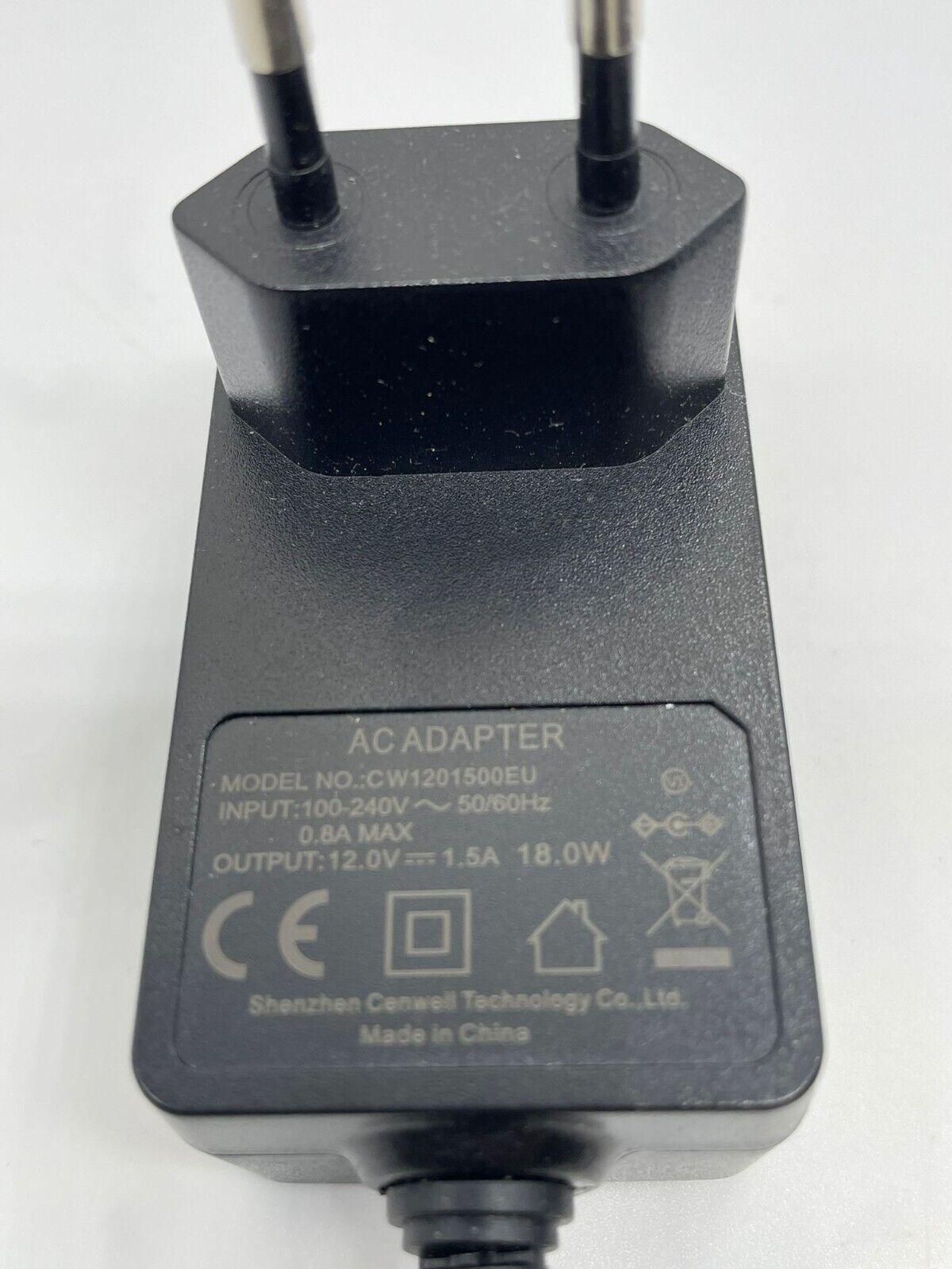 AC ADAPTER - MODEL NO.:CW1201500EU INPUT:100-240V ~ 50/60Hz 0.8A MAX O ...