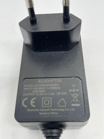 AC ADAPTER - MODEL NO.:CW1201500EU INPUT:100-240V ~ 50/60Hz 0.8A MAX OUTPUT: 12.