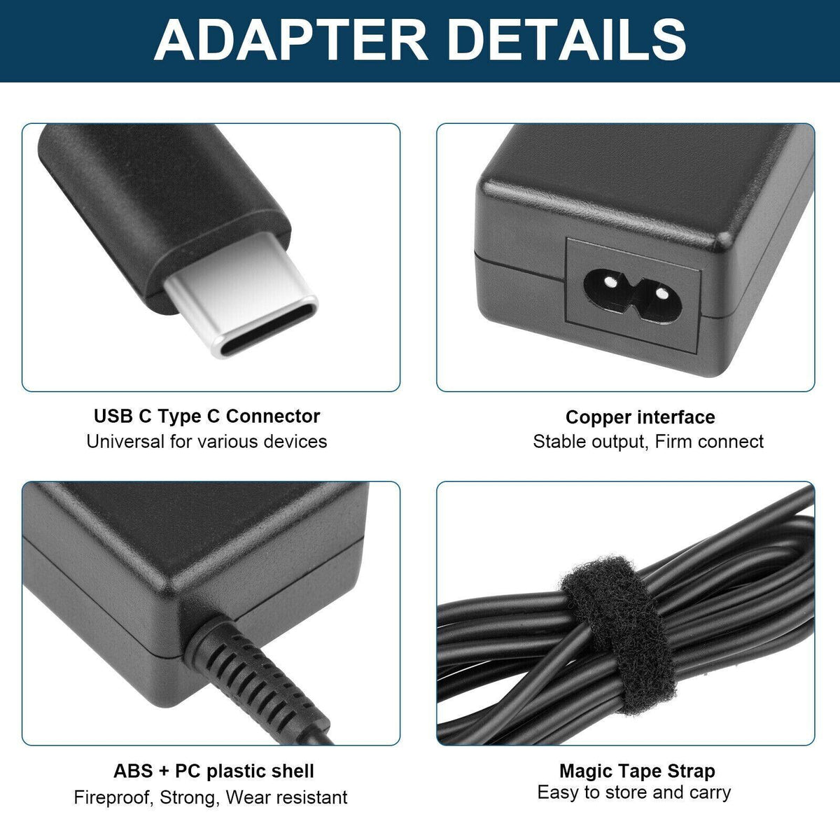 65W USB C Netzteil PD Ladegerät Laptop Ladekabel Type C Adapter