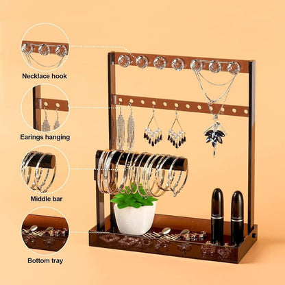 BOWEN EZ Schmuckständer Halter Schmuckbaum 4 Etagen - Transparent