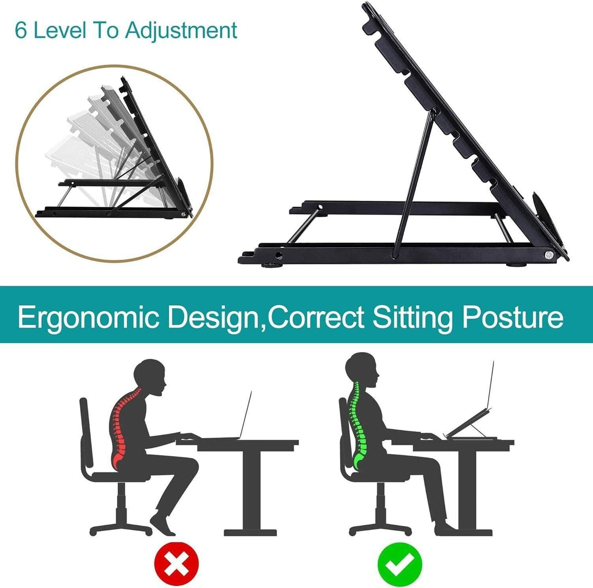 AMZdeal - Laptop Ständer Belüfteter Multi-Angle Notebook Standfuß Faltbar