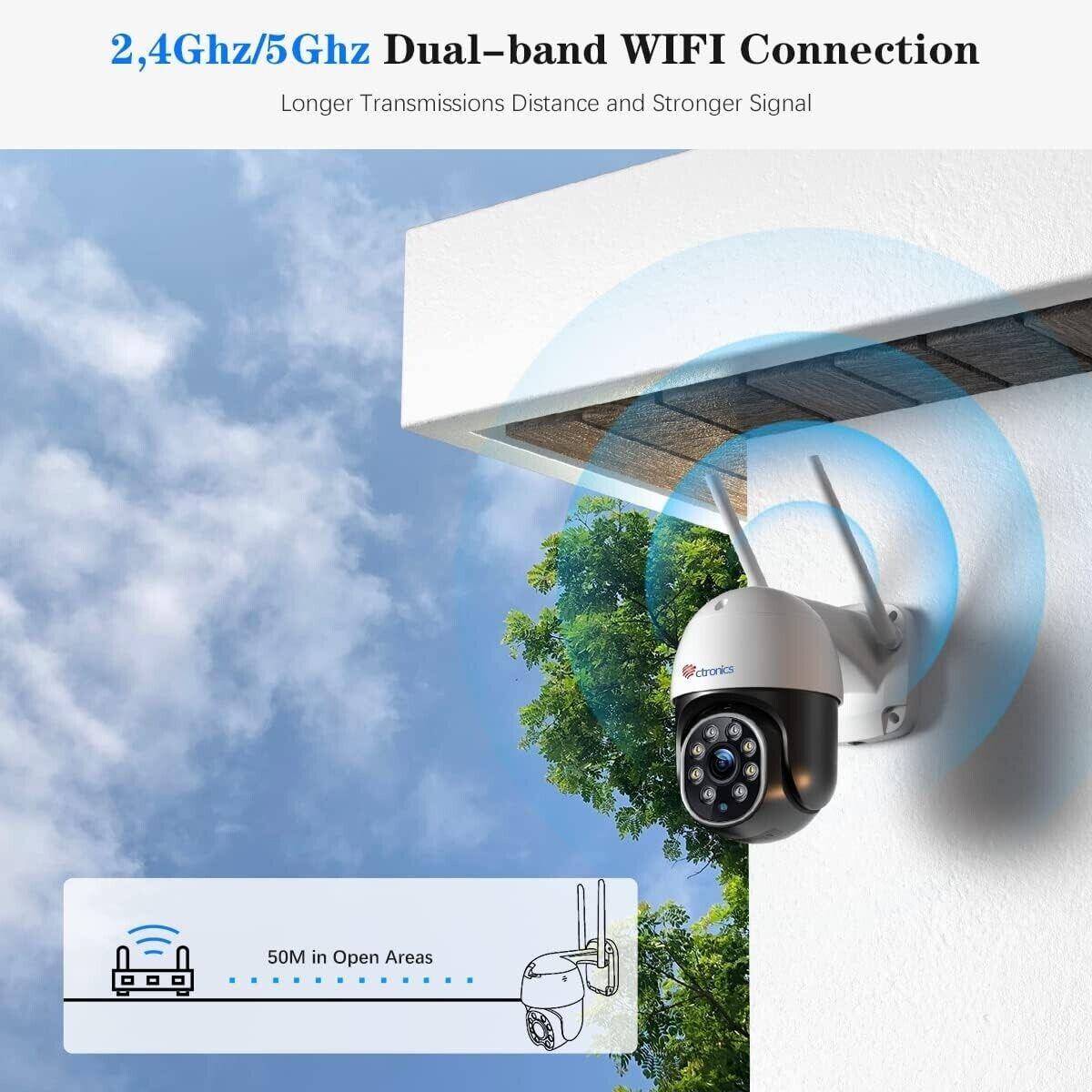 Ctronics 380C- 5MP Überwachungskamera Aussen WLAN, 2,4/5GHz Dualban