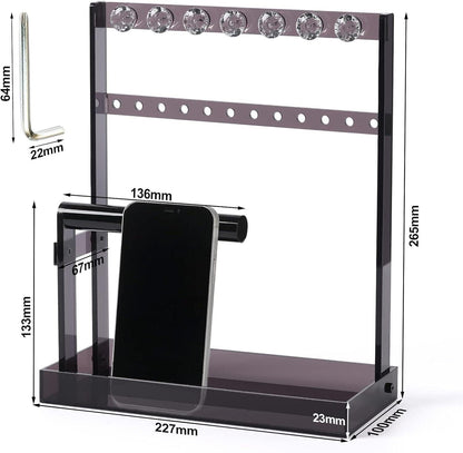 BOWEN EZ Schmuckständer Halter Schmuckbaum 4 Etagen - Transparent
