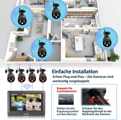 SEQURO Guardpro -  Überwachungssysteme 720p HD mit 7 Zoll Monitor und 1 Kamera,