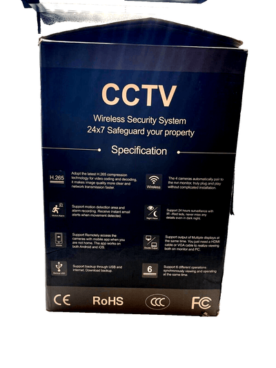 Ctronics CTNK-3404C-B - Kabelloses Kamera System - 4 Kameras, Monitor, Maus Inkl
