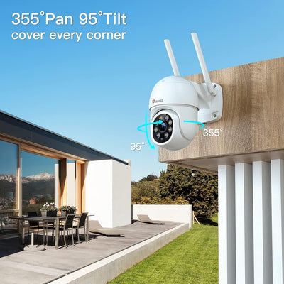 ctronics PTZ Überwachungskamera Aussen,1080P Kabellose IP WLAN Outdoor Kamera mi