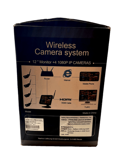 Ctronics CTNK-3404C-B - Kabelloses Kamera System - 4 Kameras, Monitor, Maus Inkl