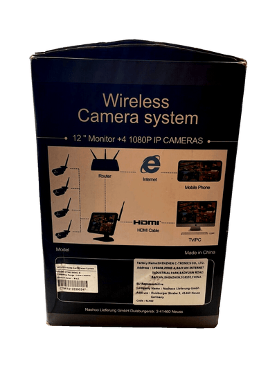 Ctronics CTNK-3404C-B - Kabelloses Kamera System - 4 Kameras, Monitor, Maus Inkl